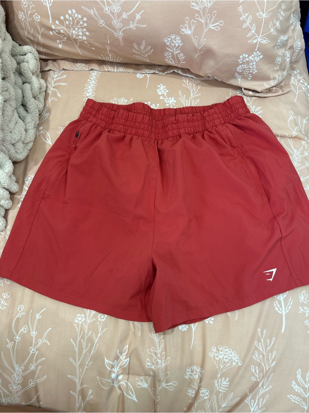 Gymshark Women's Crimson Training Shorts with Elastic Waist
